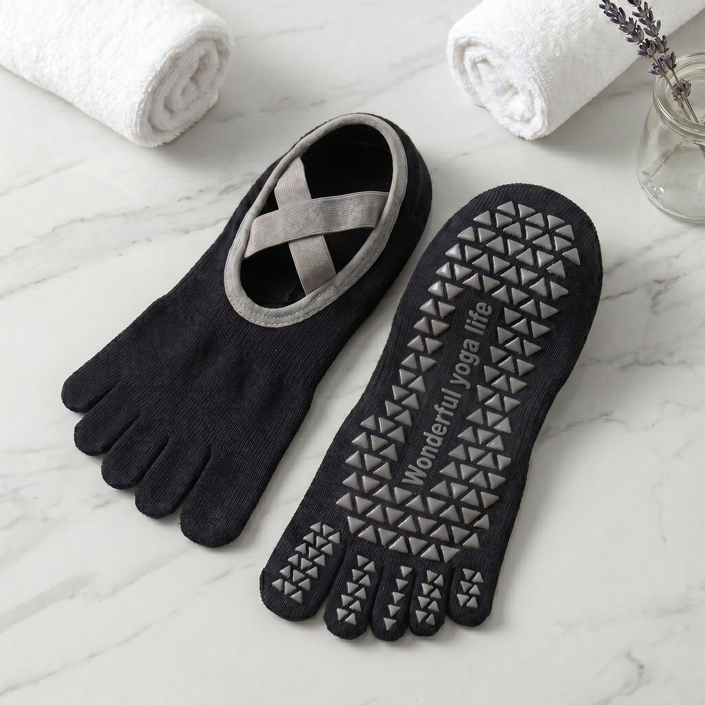[Mother's Day Sale] Kora™ Short Cross-Strap Pilates / Yoga Five-Toe Socks for Ladies