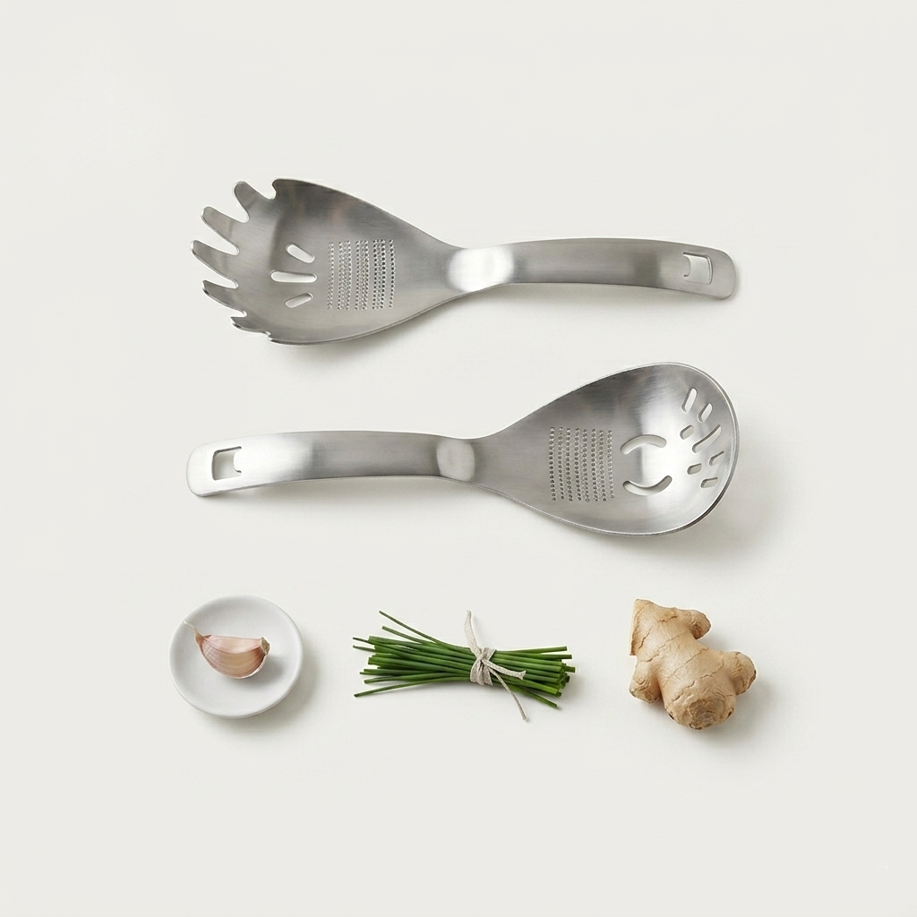 Ultimate Multi-Functional Kitchen Spoon | Pro-Grade 304 Stainless Steel Grater, Masher, Pasta Server & More