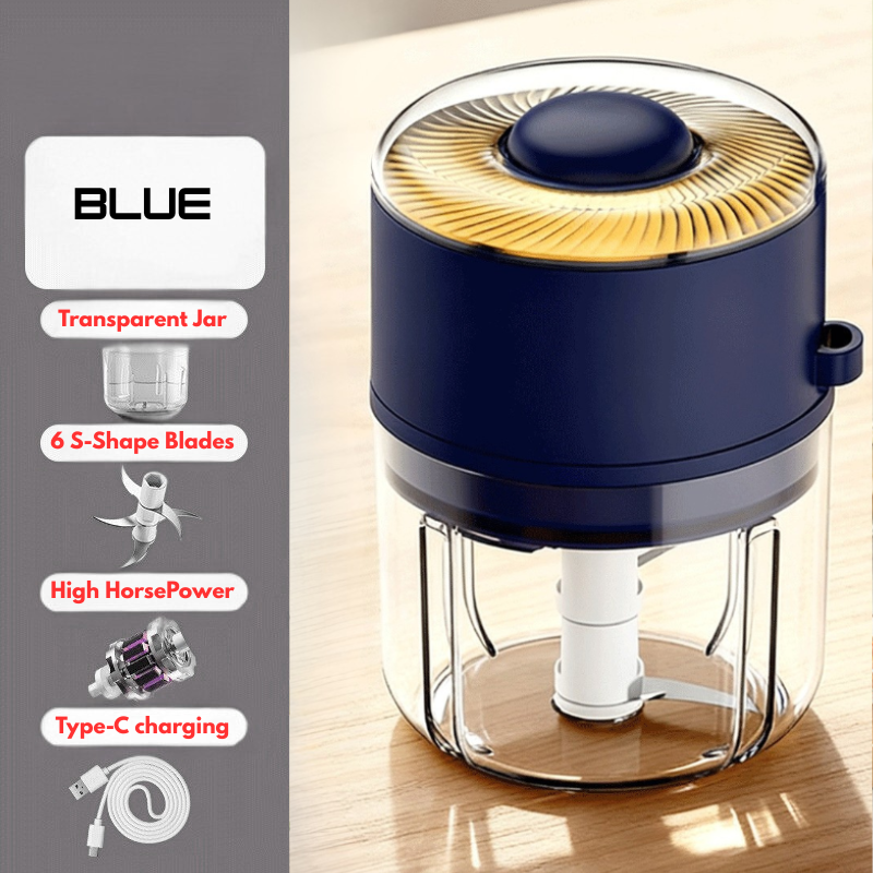 Premium Mini Electric Food Processor | Portable Cordless 350ML Vegetable Garlic Onion Nut Meat  Safe