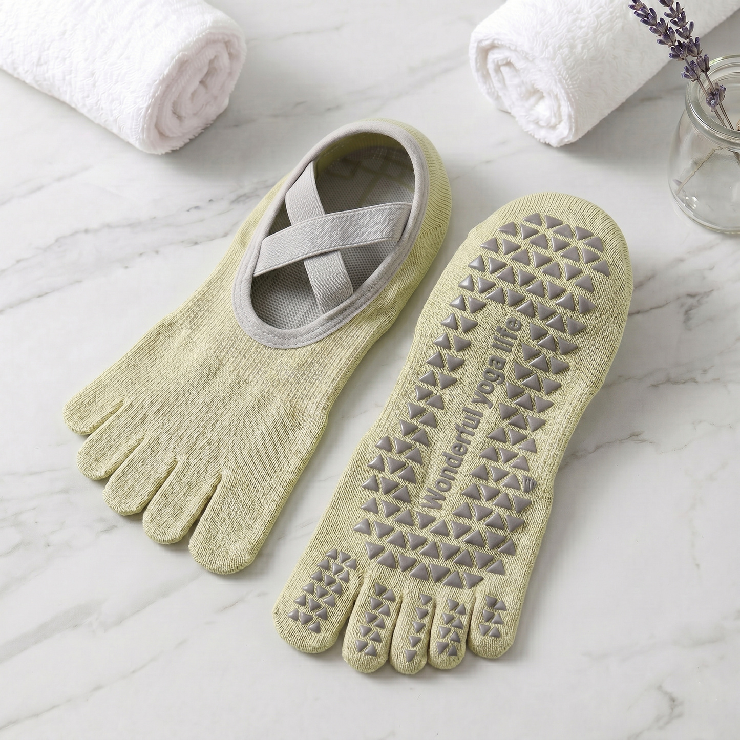 [Mother's Day Sale] Kora™ Short Cross-Strap Pilates / Yoga Five-Toe Socks for Ladies