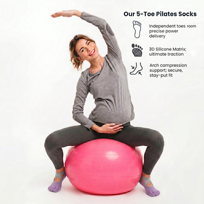 [Mother's Day Sale] Kora™ Short Cross-Strap Pilates / Yoga Five-Toe Socks for Ladies